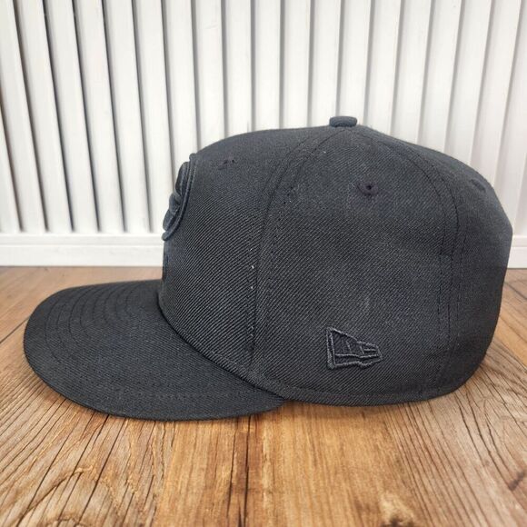 New Era Green Bay Packers 59fifty Fitted 6 7/8" Hat Cap Black NFL Midnight Wool - Picture 6 of 11